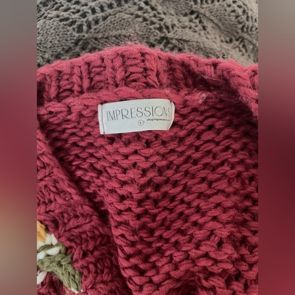 Impressions - Wavy Color Block Crochet Cardigan - Picture 3 of 3